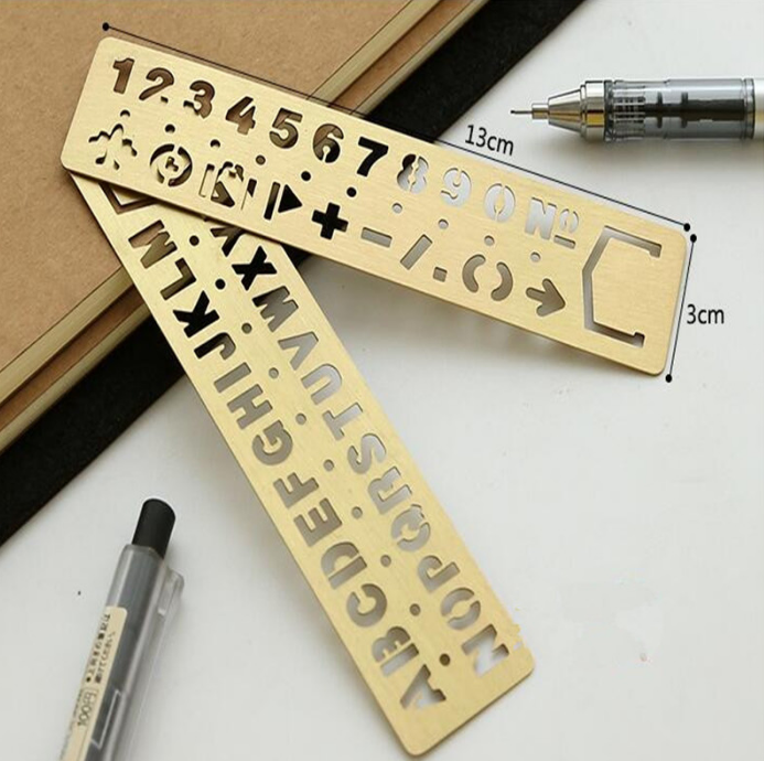 15cm (6) Brass Ruler, Copper Ruler, Bullet Journal Ruler,stencils,dividing  rule,sold 1pc/lot